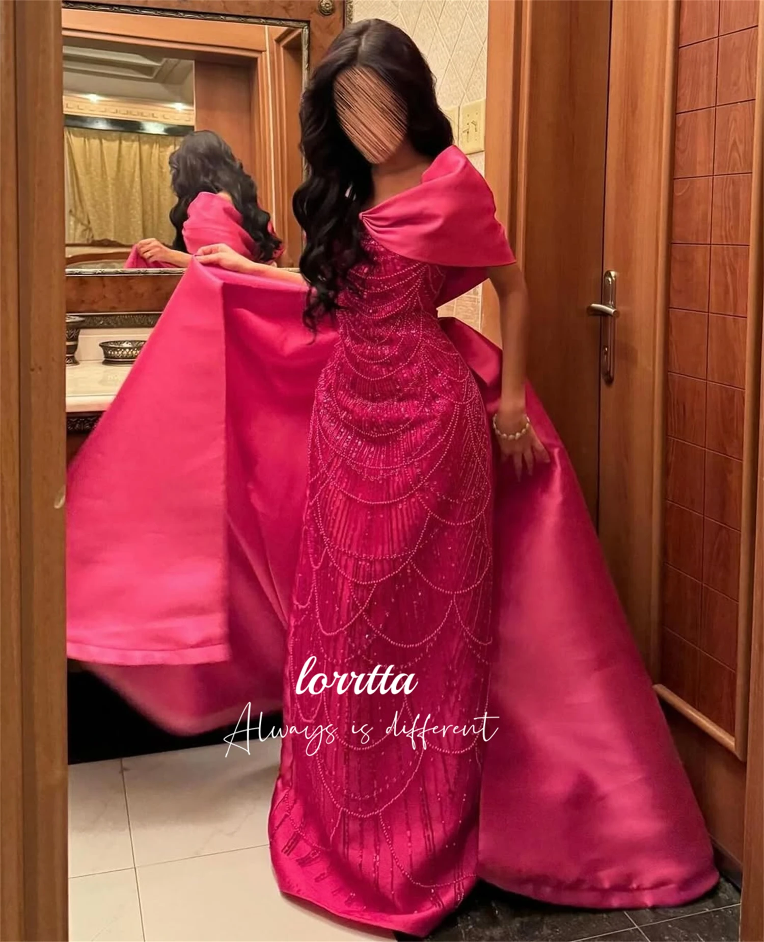 Lorrta Maßgeschneidertes Abendkleid für Damen, Kleider für besondere Anlässe, Ballkleider aus Perlenstoff, 2025, Damen-Luxus-Partykleid, Robe