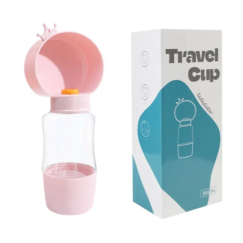 Assemblable Pet Portable Water Cup Accompanying Water Kettle Cat Drinking Fountain Dog Drinking Bottle Travel Supplies 360ml