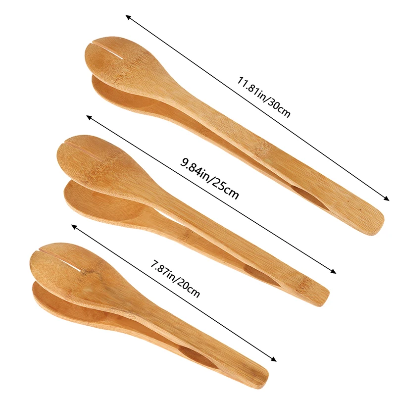 Bamboo Food BBQ Salad Toast Tongs Cake Pastry Tea Clip Clamp Useful Bamboo Cooking Tongs Bread Cake Clip Home Kitchen Tools