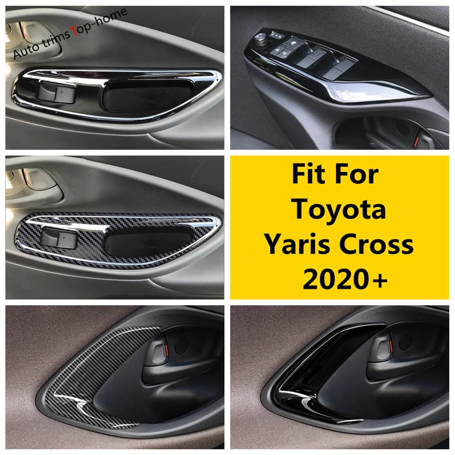 

Car Accessories Matte ABS Interior Steering Wheel Button / Front Air Vent Protection Cover Trim For Toyota Yaris Cross 2020 2021