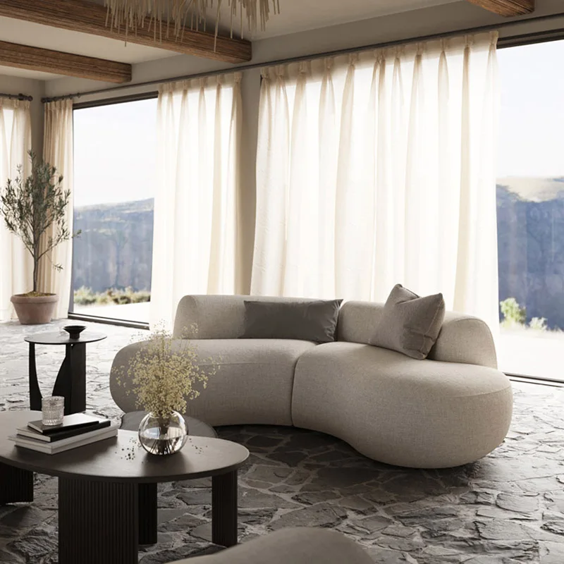 

HHCurved Corner Combination Sofa Minimalist Semicircle Homestay Hotel Reception Sofa