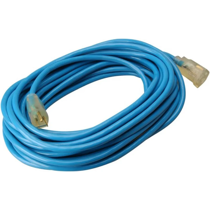 

Coldflex 12/3 Heavy-Duty Extension Cord, 50Ft, Weather Cord, SJTW, Blue, 2568