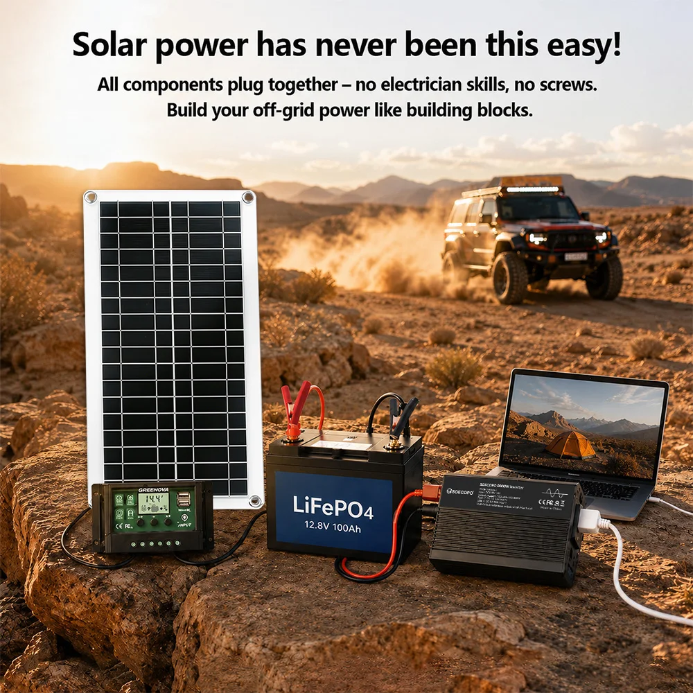 200W Solar Panel Inverter Kit with MPPT Controller 800W Rated DC12V to AC220V Inverter USB Output SOECOPO 8000W Version