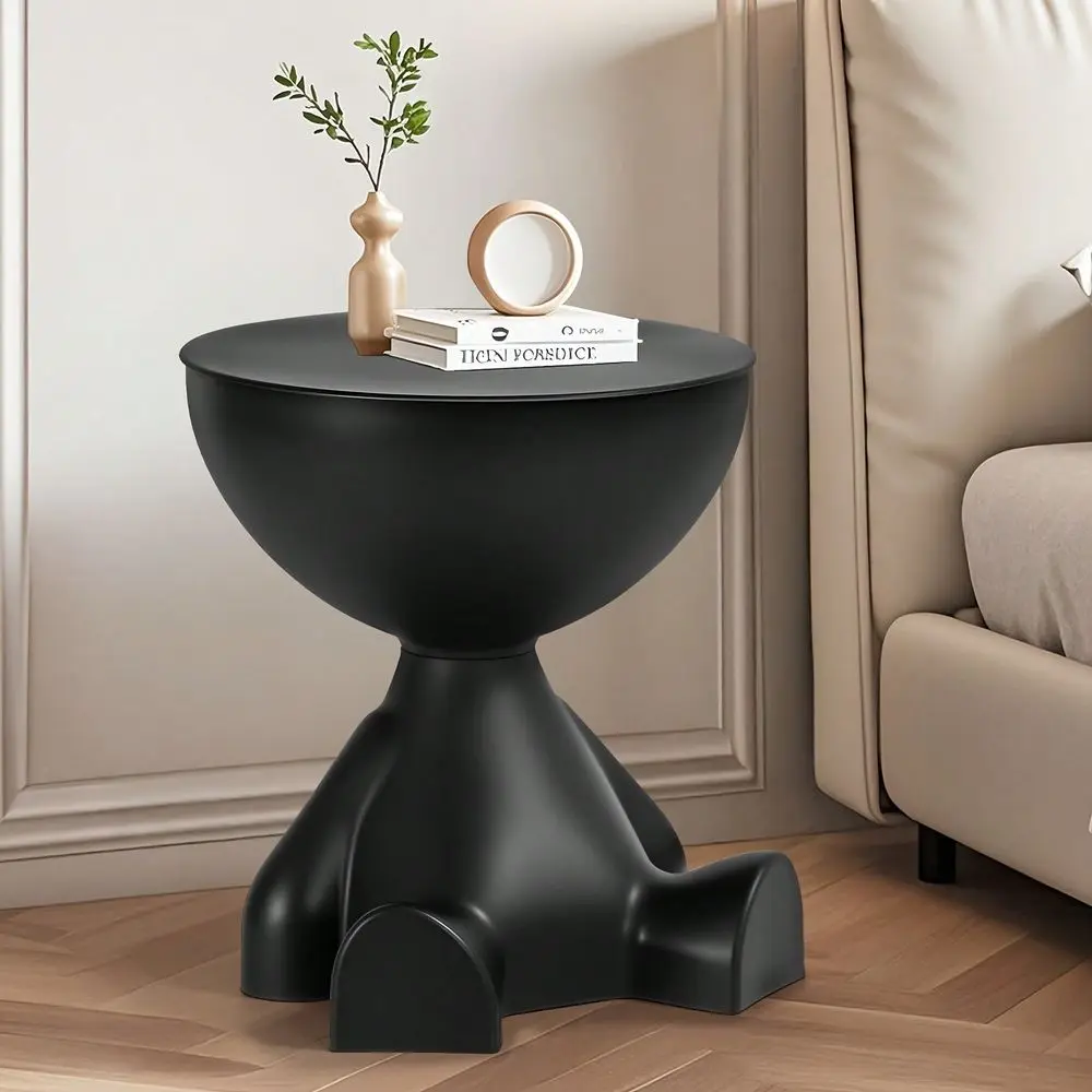 Mesita de noche de plástico con forma de oso, multifuncional, fácil de montar, diseño elegante para almacenamiento en dormitorio y sala de estar, estantería apilable, pl.