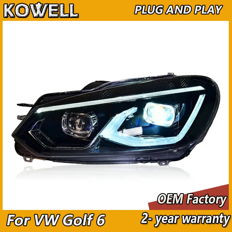 Car Styling for VW Golf 6 Headlight 2009-2013 Golf MK6 Head Light Volkswagen DRL Turn Signal Low High Beam Projector Lens