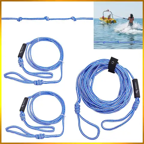 Corda trainabile per tubo per barca Corda da traino portatile per sci nautico Lunghezza regolabile con supporto per corda Accessori per sport acquatici da surf