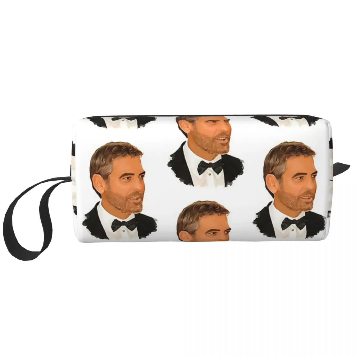 George Clooney-Bolsa de maquillaje con pintura Digital para mujer, Kit de almacenamiento de cosméticos, bolsa de cosméticos de aseo, estuche de lápices de viaje de belleza