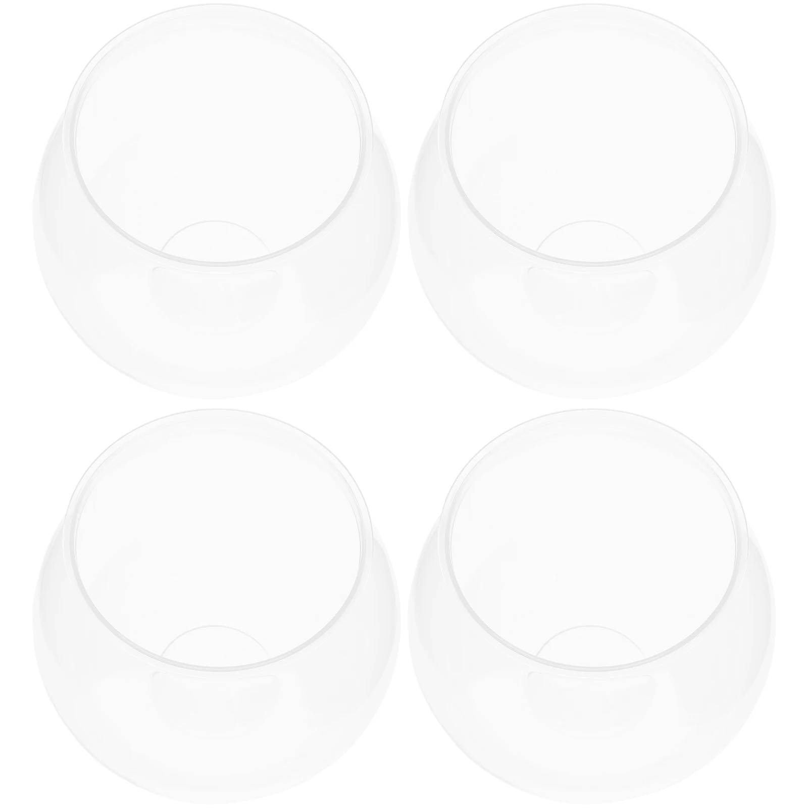 

4pcs Mini Plastic Fish Tank Small Clear Aquarium Plant Holder Portable Bowl Home Decor Hydroponic Box Gardening