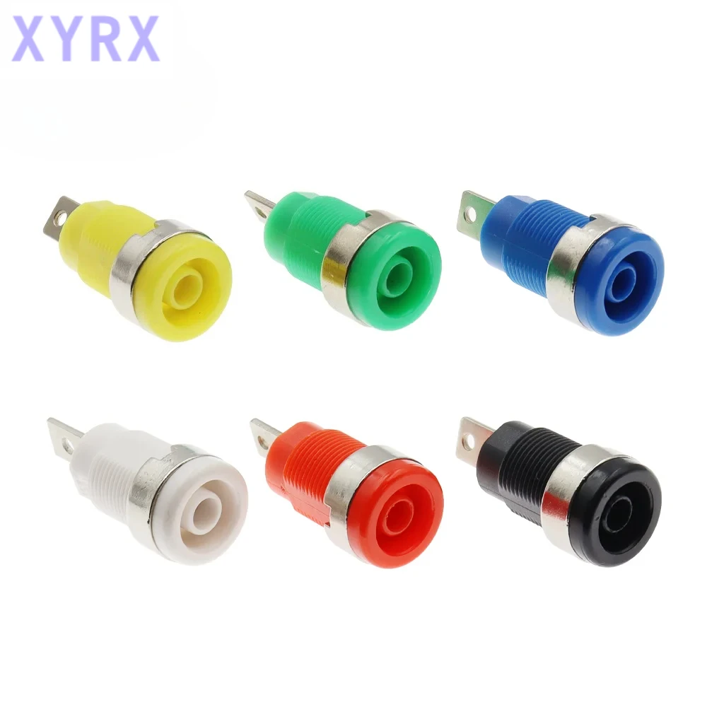 In spot 5PCS 4MM Banana Plugs Female Jack Socket Plug Wire Connector 5 Colors Each 1PCS Multimeter Socket Banana Head Female