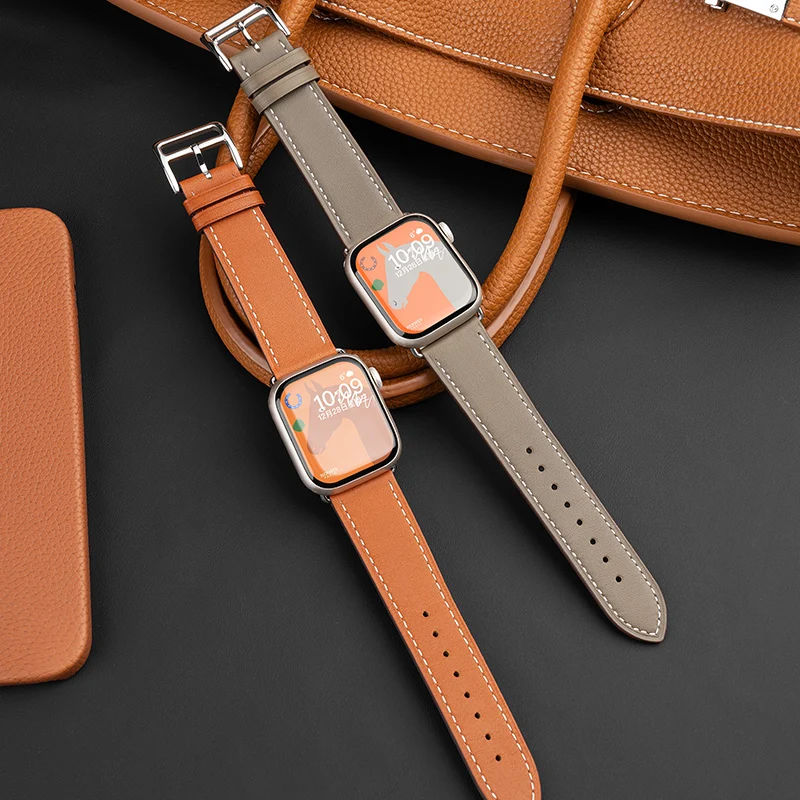 Leather Watch Straps for Apple Watch Band 46mm 44mm 49mm 45mm 42mm 40mm 38/41mm Bracelet iWatch 11 10-Ultra3 9-8-7-6-5-4-3-SE3