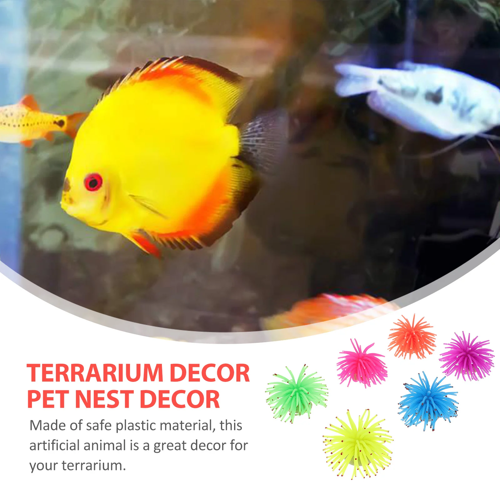 

6 pcs Urchins For Artificial Sea Urchin Simulated Terrarium Aquarium Fish Terrarium Pet Nest Decor Tank Pet Nest Decor