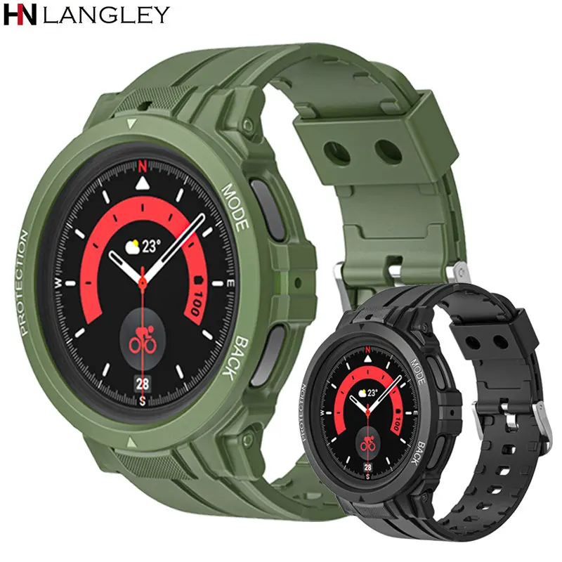 Silicone Strap+Case for Samsung Galaxy Watch 5 Pro 45mm Band Protective Shell Galaxy Watch5/4 40 44mm Sport Bracelet Accessories