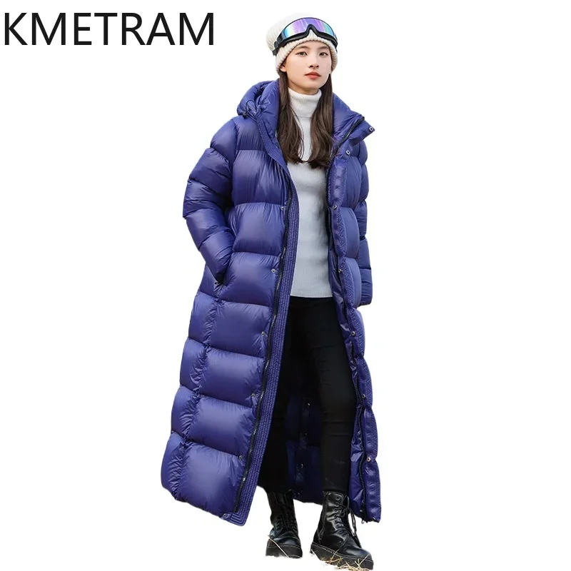 KMETRAM 440g Ultra-thick 95% White Goose Down Long Down Jacket Fashion Winter Slim Fit Outwears Female New Abrigos De Mujer