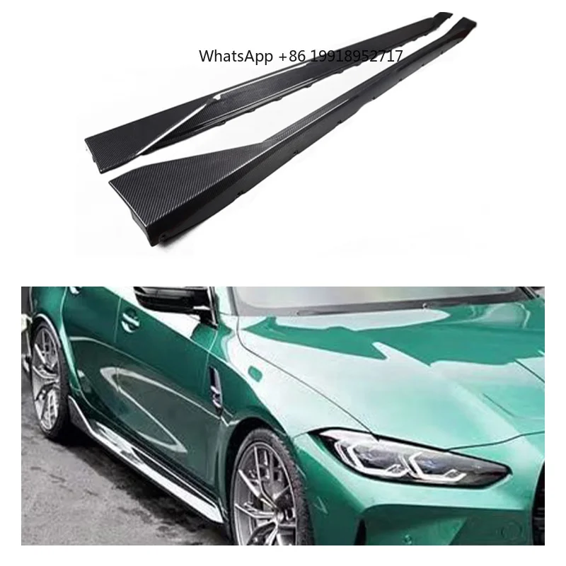 Dry Carbon Fiber Car Side Skirts Extension for BMW M3 G80 MP Style Competition 2021+  Side Skirts JJ955