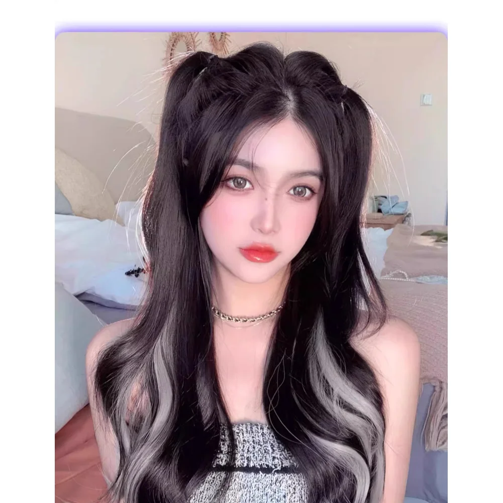 Comfortable Wear Extensions Clip In Hair Extensions Breathable Base Colorful Highlights High Temperature Fiber