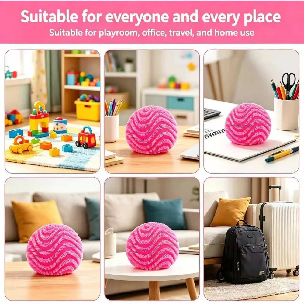 Fuzz Ball Squishy Stress Ball, Soft Fidget Squishy Fuzz Squeeze Ball for Adults,Anxiety Stress Relief Toys, Party Favors Gift for Adults, Fun Christmas Gift, Party Favors Gifts, Prizes for Students