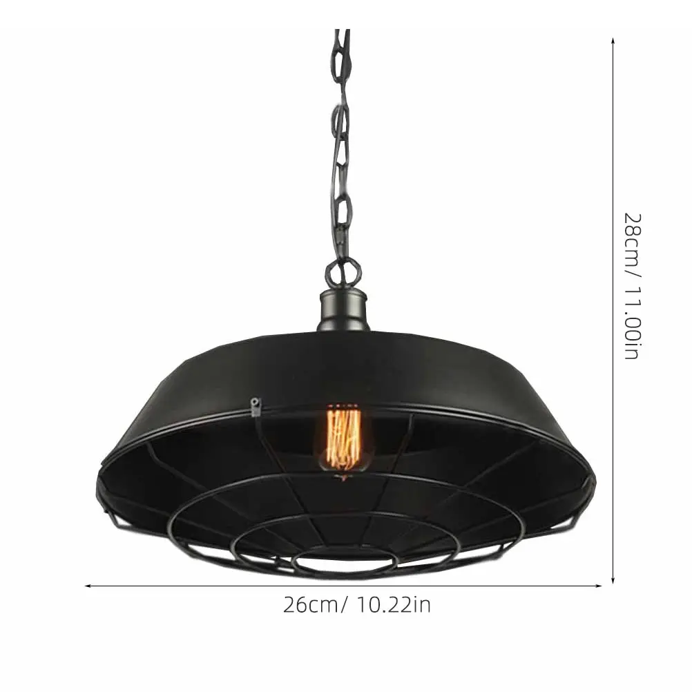 

Retro Pot Lid Pendant Light Black Iron Lampshade for Home Bar Shop Restaurant Creative Ceiling Lantern Indoor Lighting Fixtures