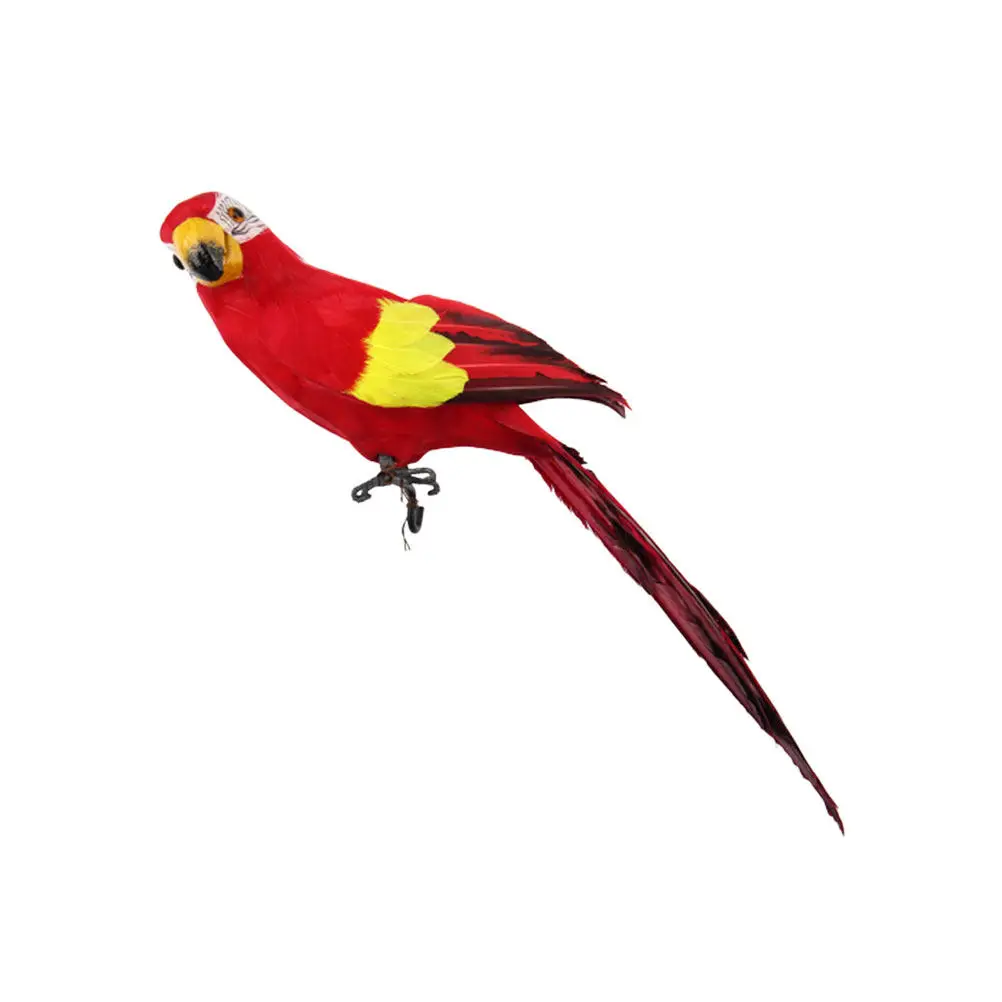 Artificial Parrot Decorative Bird Statue Made of Simulated Feather for Indoor Outdoor Use Garden Lawn Balcony Office Living Room