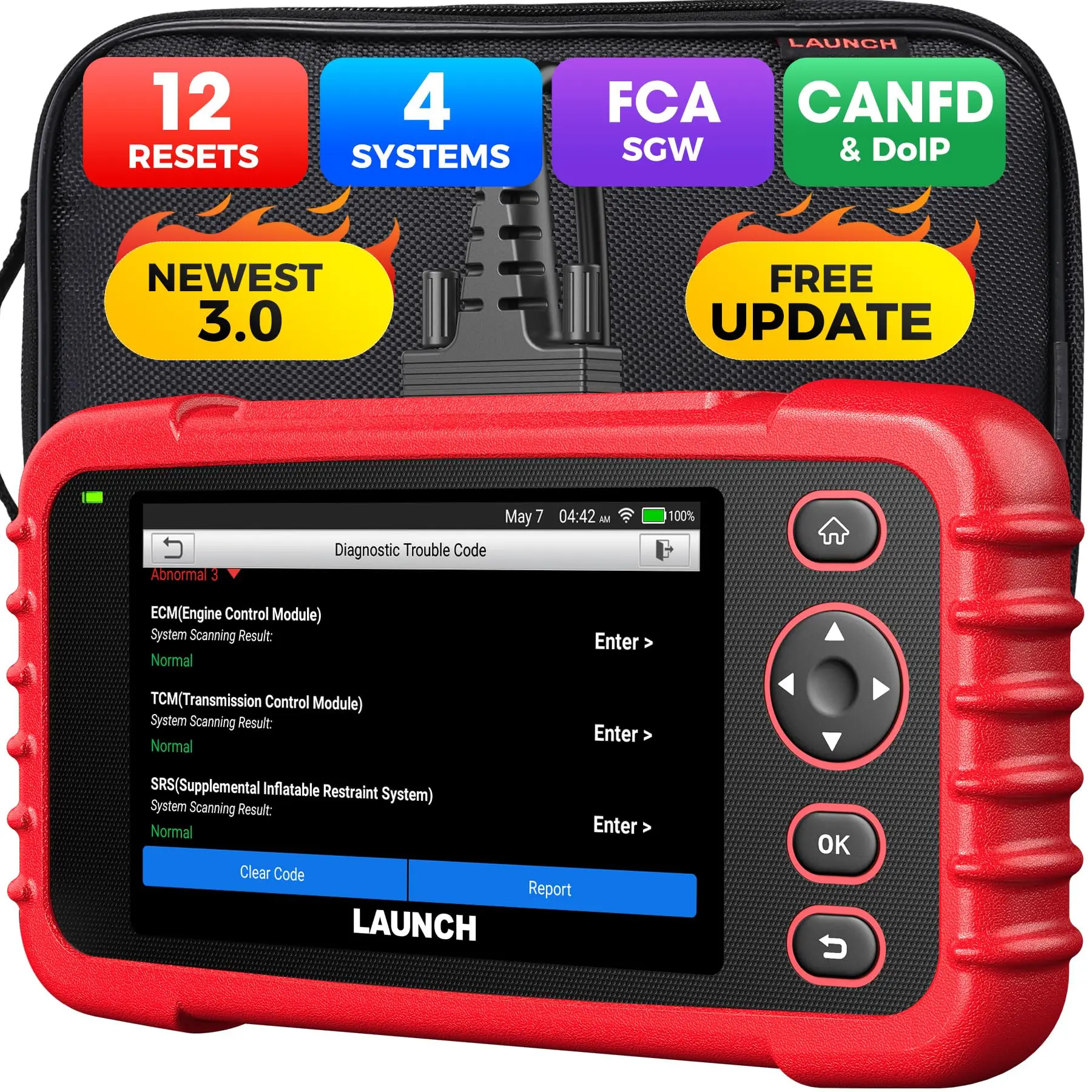 Launch CRP129X V3.0 Elite: Lifetime Free Update, 12 Resets, 4-System Diagnostic, CANFD/DoIP, FCA SGW, Upgraded CRP123X