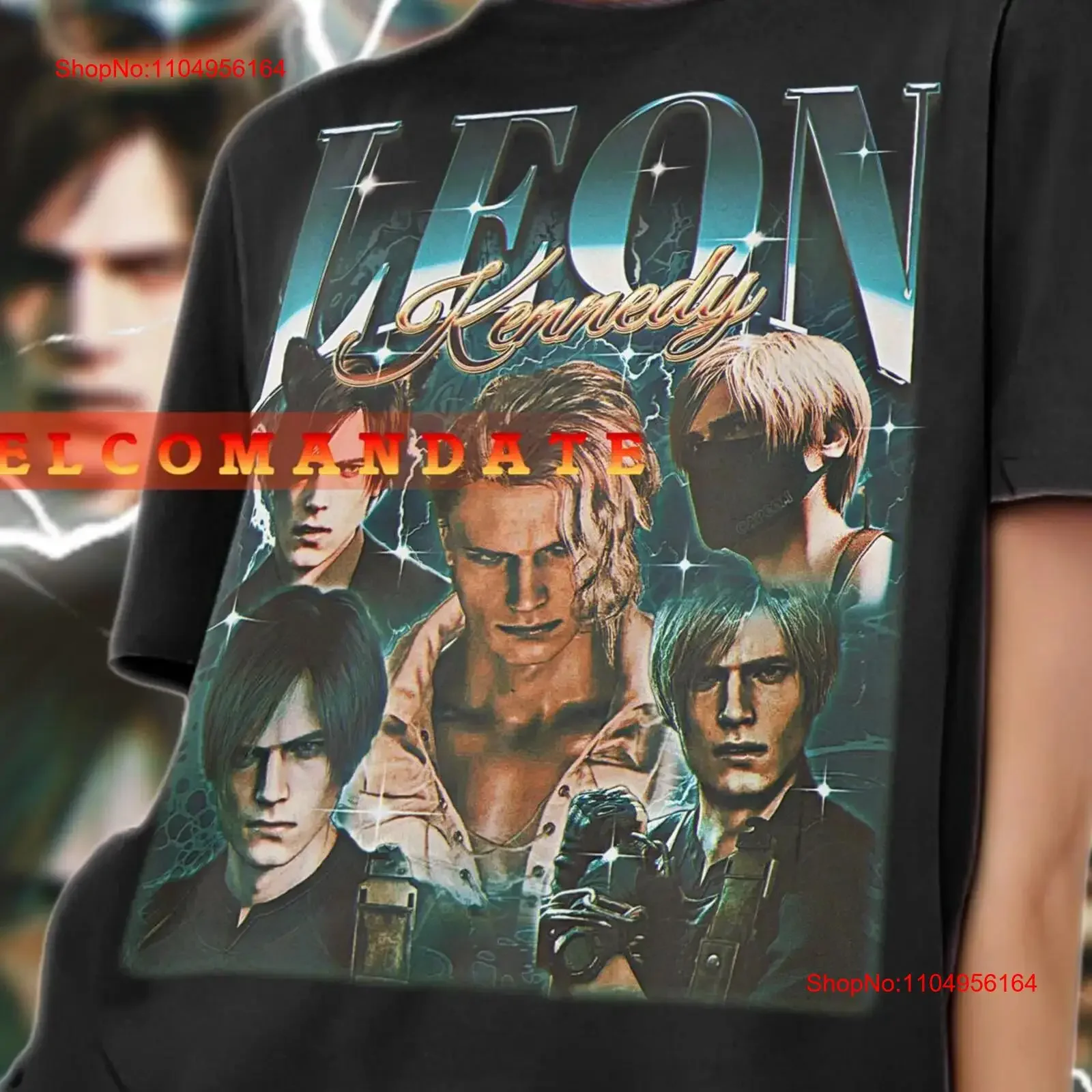 

Футболка LEON KENNEDY, винтажный ретро 90-х годов, контрабандный свитер, винтажная стираная повседневная дизайнерская одежда с графическим рисунком, дышащая модная мужская одежда