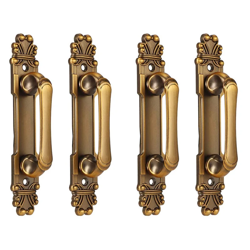 

ABZC-4Pcs European Style Door Handle,Door Pull Handle, Metal Sliding Door Handle For Cabinet Drawer Cupboard Accessory