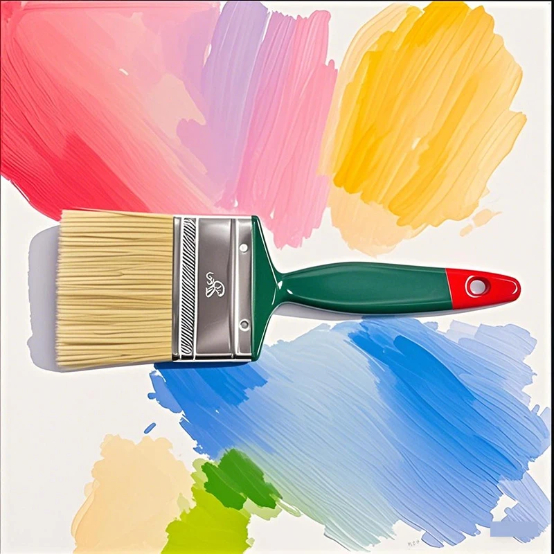 Mango de plástico verde, cepillo de cerdas blancas, herramienta de pintura, pintura decorativa, limpieza de látex, pintura para hornear barbacoa