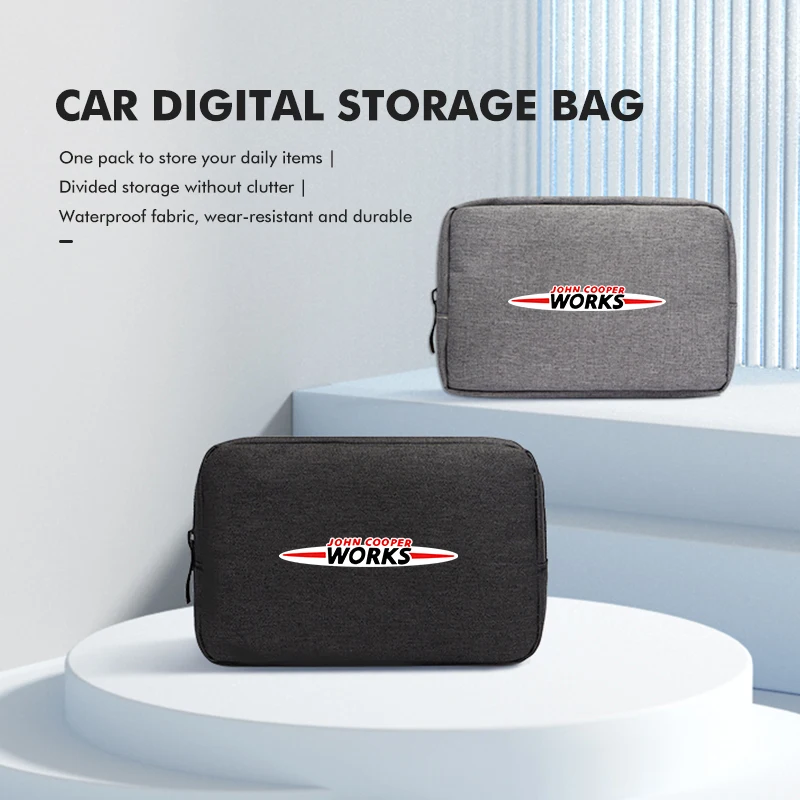 Car Data Line USB Cable Portable Multifunctional Storage Bag For MINI R60 F56 R56 F54 F57 R70 JCW John Cooper Works