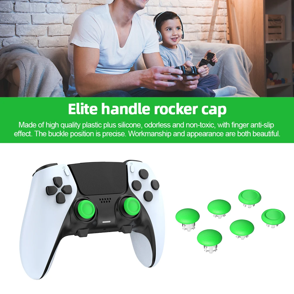 Cubierta de palanca de mando para PS5 Edge Elite, empuñaduras de 6 piezas, accesorios de mando