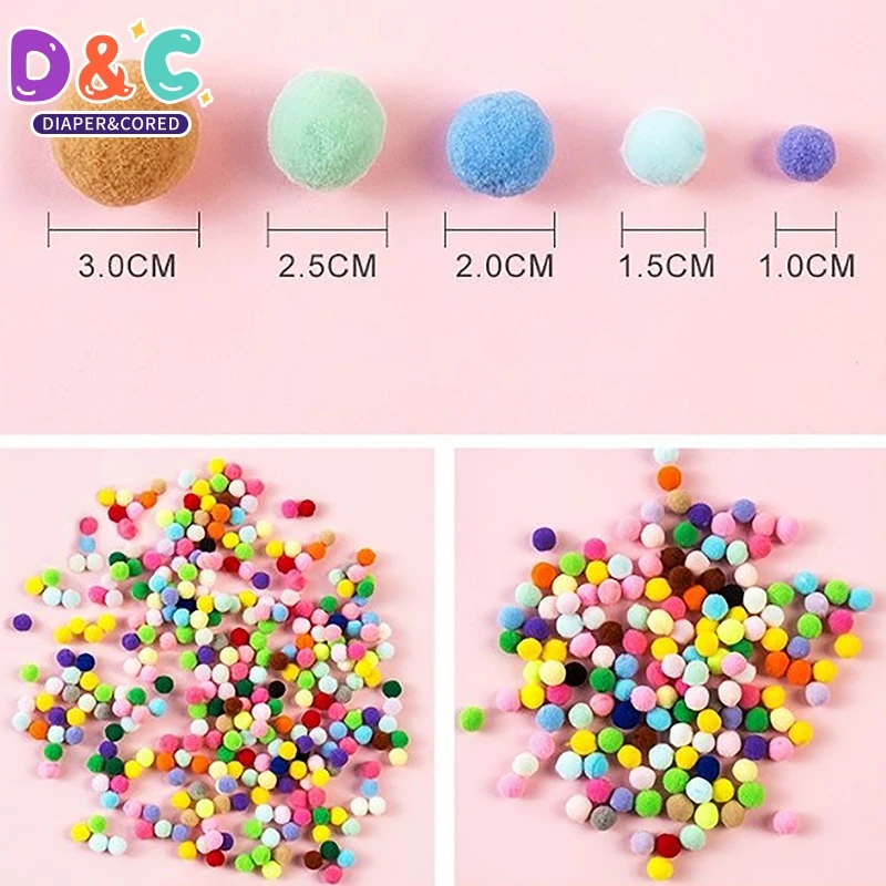 Colorful High-bounce Plush Ball DIY Kindergarten Children Creative Hand-crafted Art Material Pomball