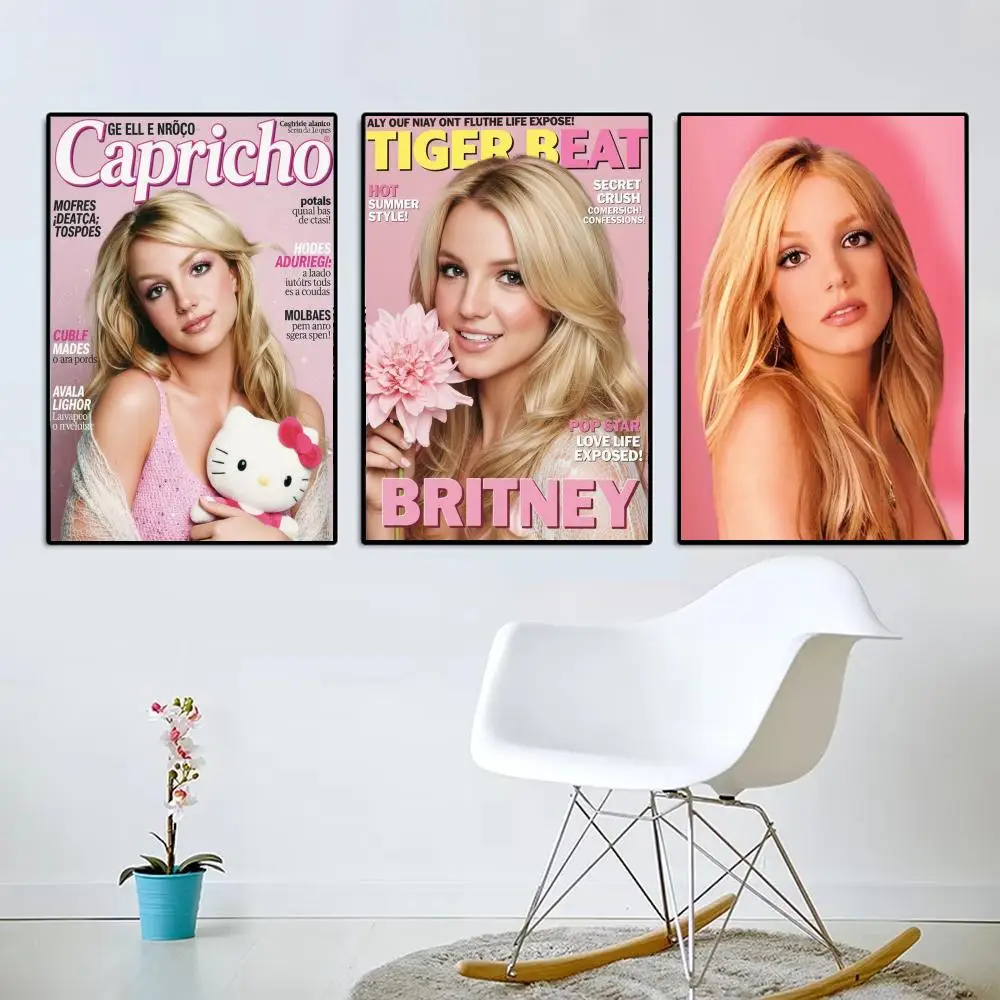 Pop Princess Singer B-Britney Spears y2k Poster Modern Aesthetic Wall Art Poster Minimalist Room Decoration Items