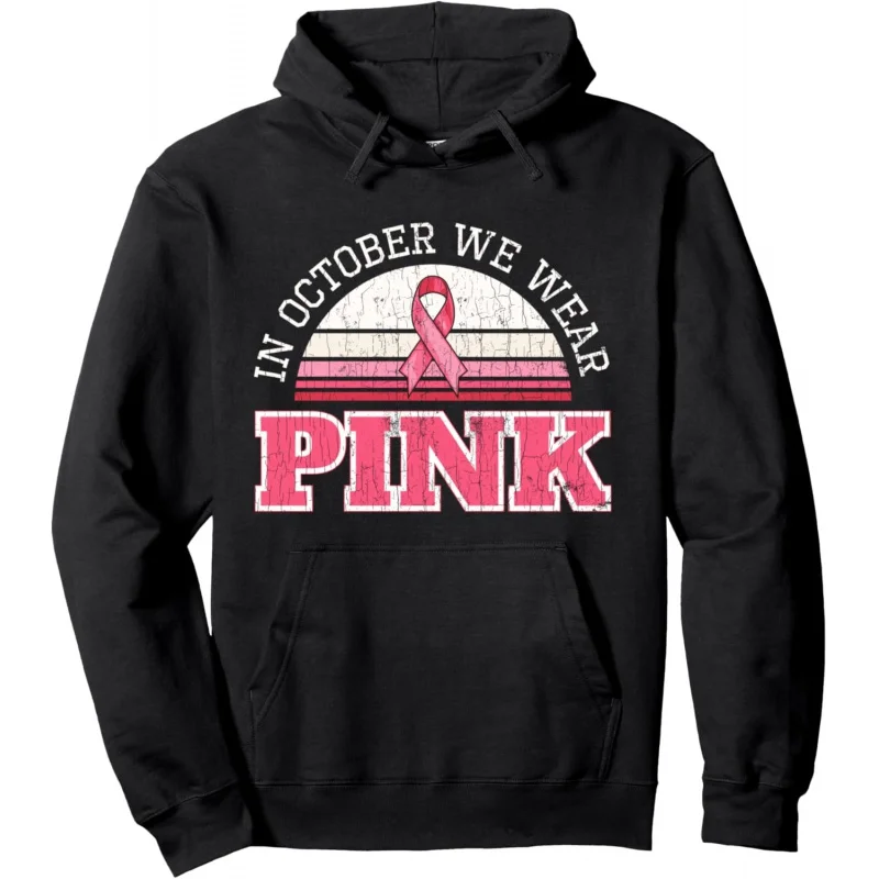 Breast Cancer Awareness Pumpkin Gift In October We Wear Pink Pullover Hoodie Unisex