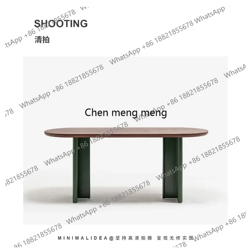 

Dining table/French retro solid wood dining table and chairs household oval dining table light luxury modern