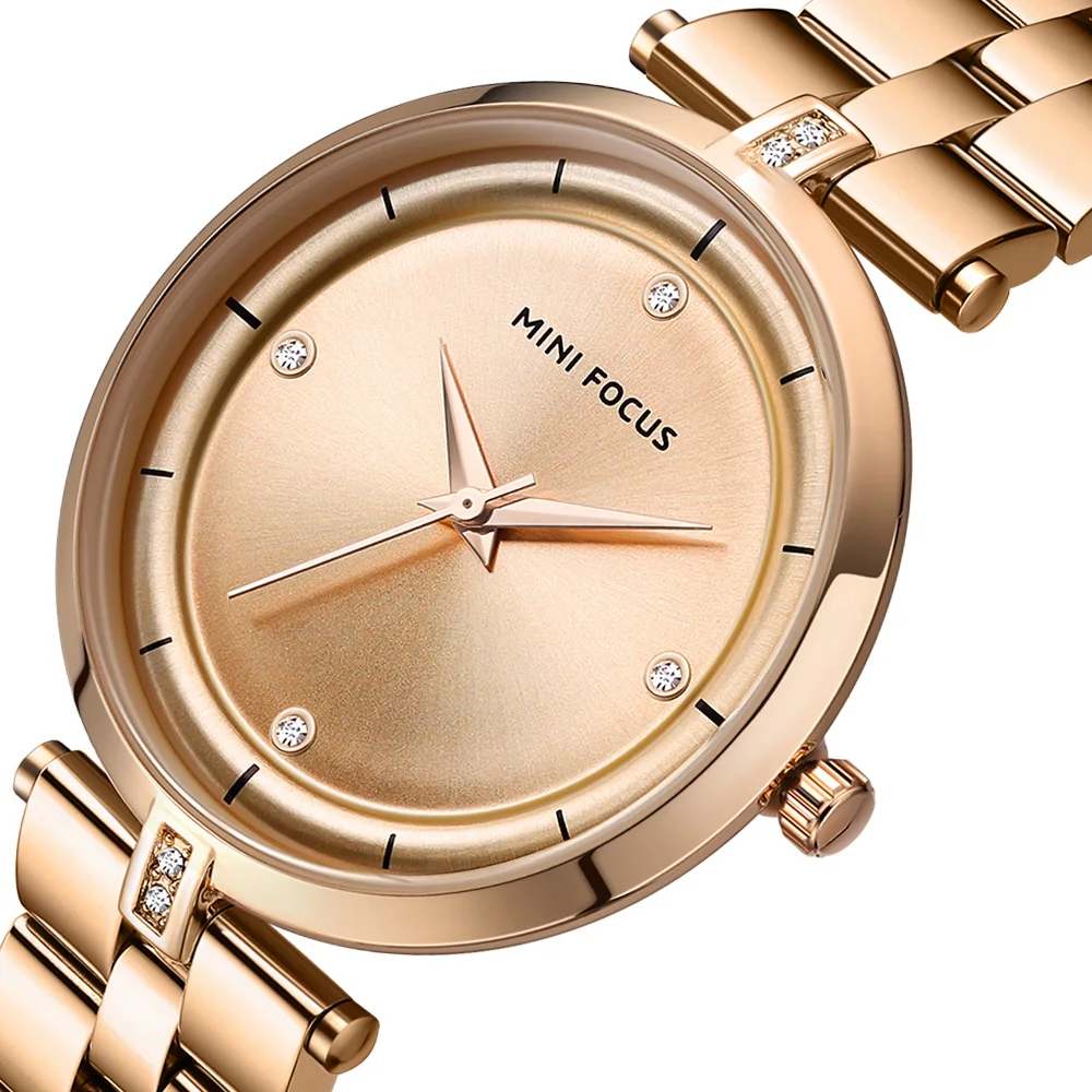 

Mini Focus MF0120L Luxury Women Watch Elegant Diamonds Dial Stainless Steel Band Waterproof Ladies Quartz Watches
