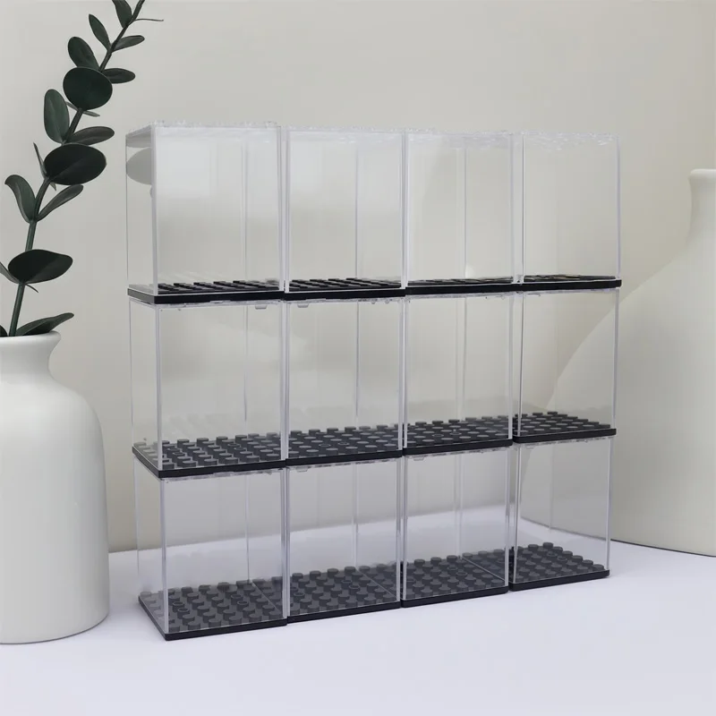 Stackable Acrylic Display Box for Building Blocks Figures Stand MOC Building Blocks Model Collection Showcase Children Toys Gift