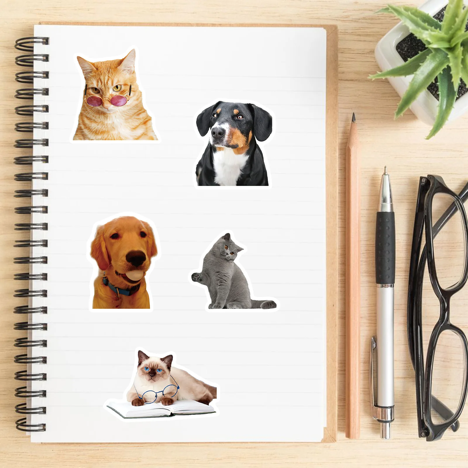 50 PCS Funny Dog Stickers Cute Animal Sticker for Journaling Laptop Scrapbook Water Bottles Guitar Suitcase Phone Snowboard