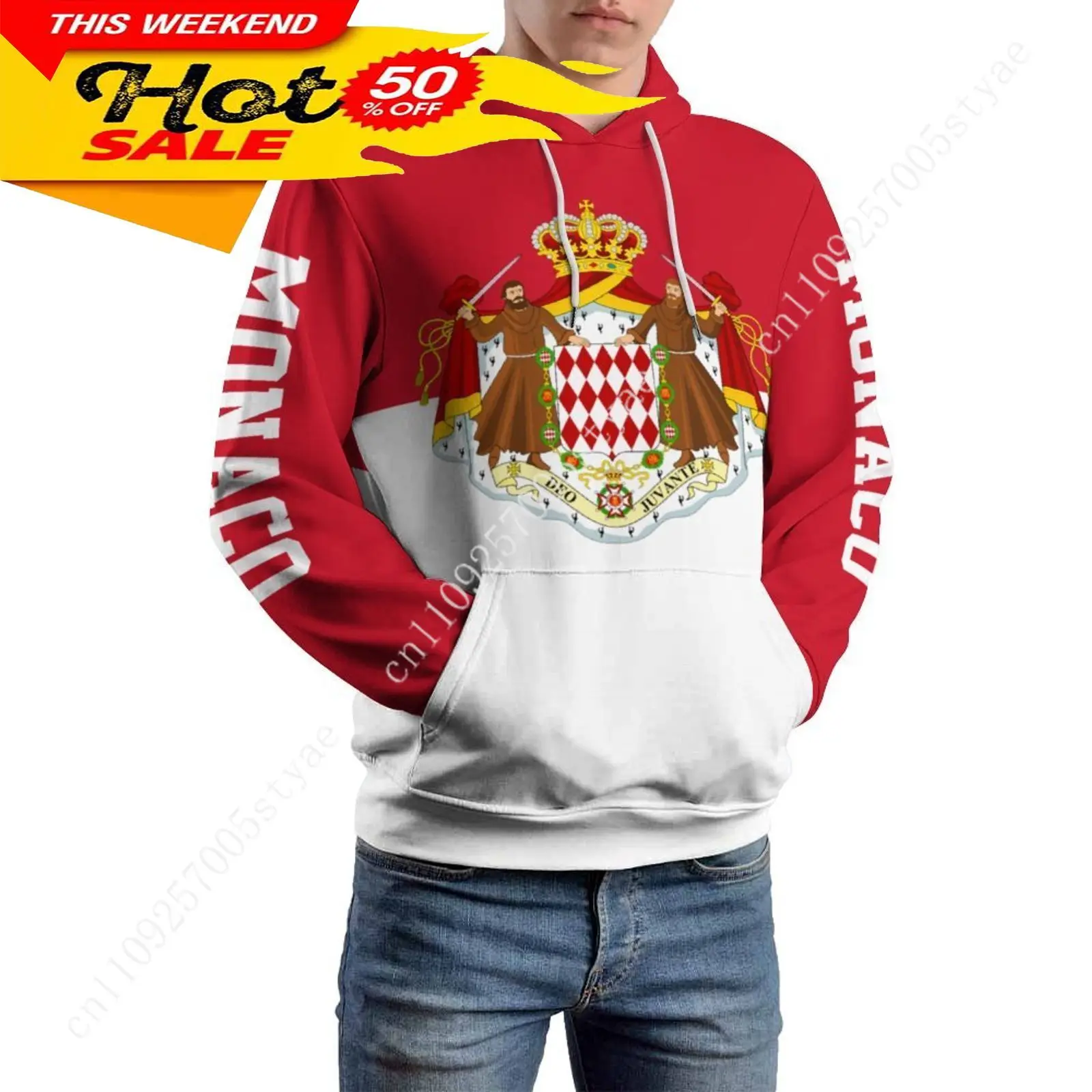 

Monaco Flag Hoodie Men Woman Warm Pullover Hooded Novelty Hoodies Fashion Sweatshirt Loose Tops Clothing with Pockets