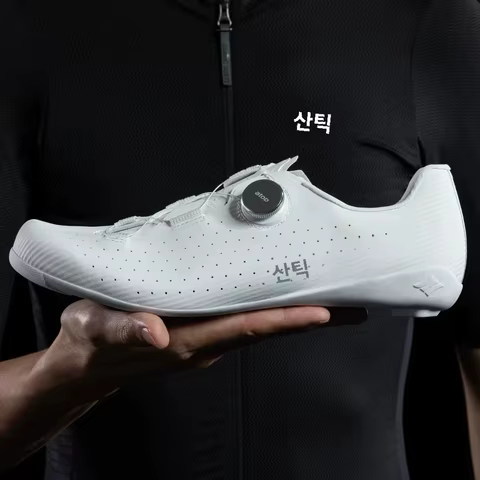 Santic 여성/남성용 도로 자전거 신발(탄소 섬유 + 나일론 밑창 사이클링 잠금 신발 포함) 남성용 프로 경쟁 자전거 운동화