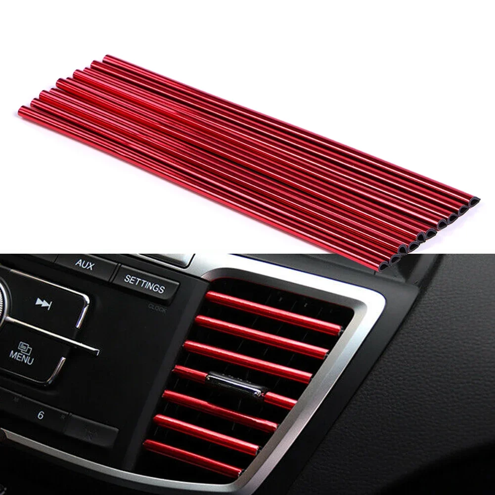 Car Air Vent Trim, DIY Decorative Chrome PVC Automotive Interior Trim Strip, Suitable for Full Straight Air Vents - More Color