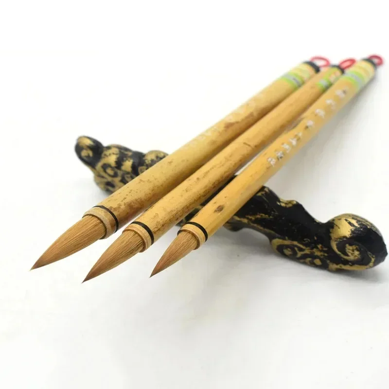 S M L chinois célèbre marque tigre fait à la main Art eau encre peinture calligraphie sumi-e Sumi brosse BaoLanghao loup cheveux