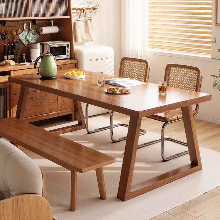

PYJ solid wood small apartment household rectangular commercial dining table and chair combination