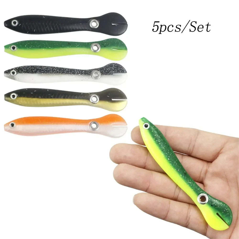 5pcs/Set Soft Fishing Bait Two-color 7cm 2g Simulation Loach Crankbait Artificial Wobbler Swimming Lures Fishing Tackle