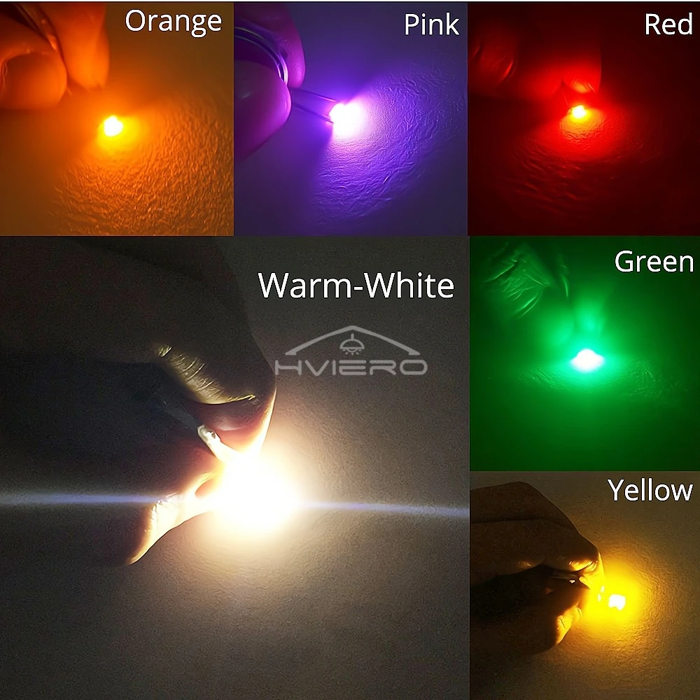 100Pcs 335 SMT SMD White Yellow Pink Orange Red Green Blue Purple Lights Emitting Diode LED Lamps Bead Diodes Chips Light Bright