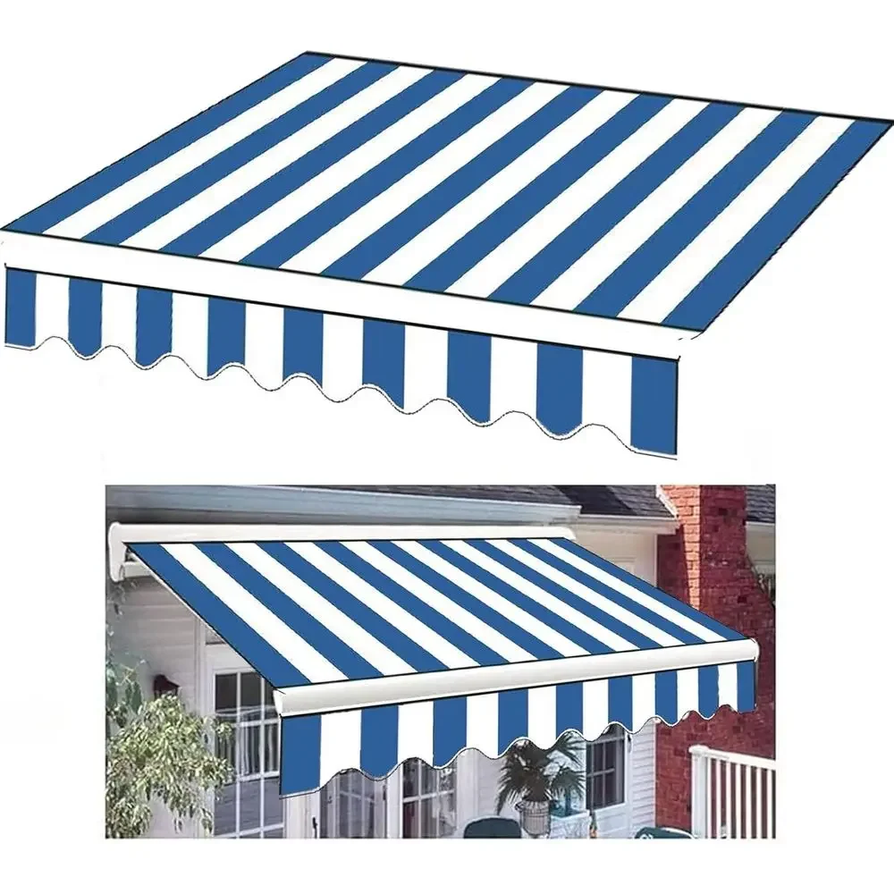Retractable Patio Awning Replacement Waterproof Shade Cover for Deck, Patio, and Window Door