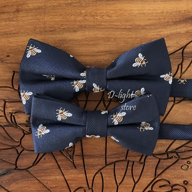 Father Son Bow Tie Set Bee Polyester Animal Bow Tie Squares Kid Men Ladies Butterfly Party Wedding Bow Tie Accessories Nice Gift