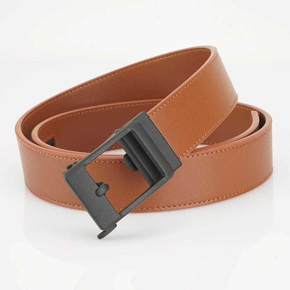 TUSHI Automatic Buckle Tactical Belt for Men High Quality Genuine Leather Belt Adjustable Ratchet Belt Fashion Designer Belt Men