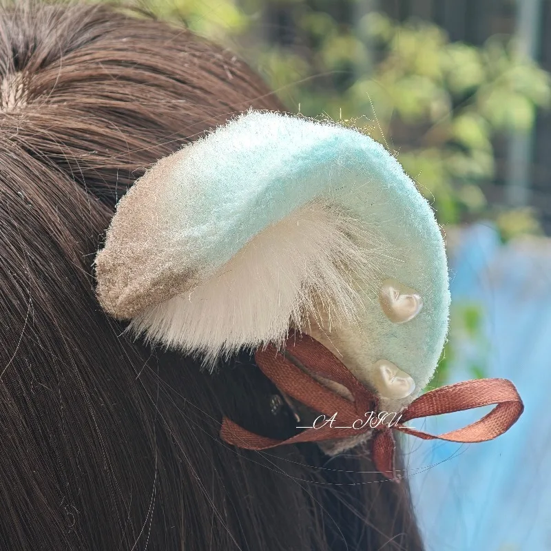 Handmade Lolita Ears Hairhoop Headband Animal's Mouse Bear Cat Ears Headwear Anime Cosplay Props for Masquerade Party