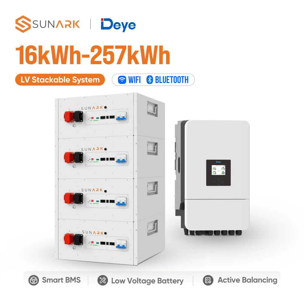 Smart BMS Home Energy Storage with Deye Hybrid Inverter Rack Stack Lithium Battery Pack ESS 16kwh 20kwh 30kwh LiFePo4 Battery
