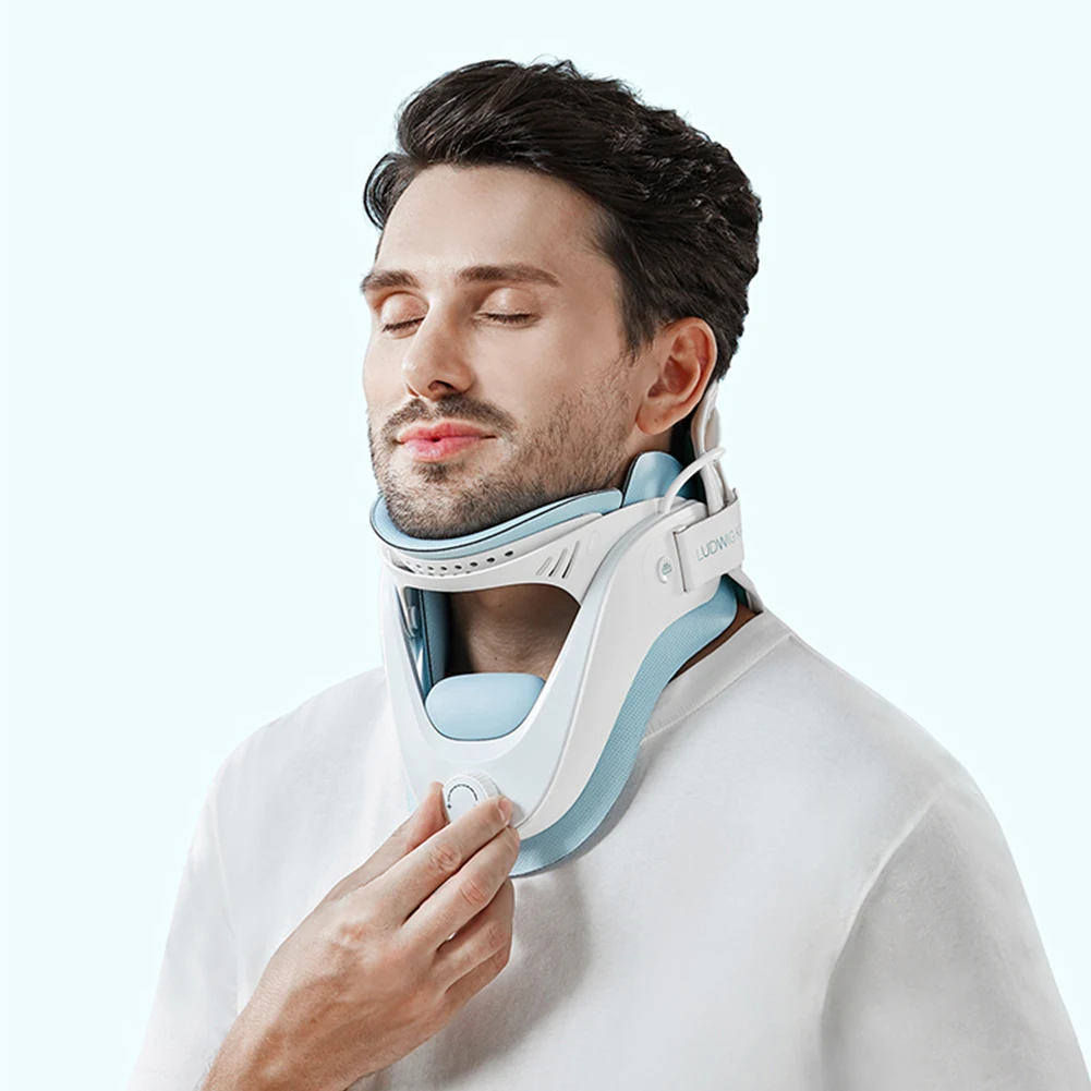 Cervical Neck Traction Device Adjustable Neck Brace with Airbag Support Cervical Traction Device for Cervical Spine Alignment