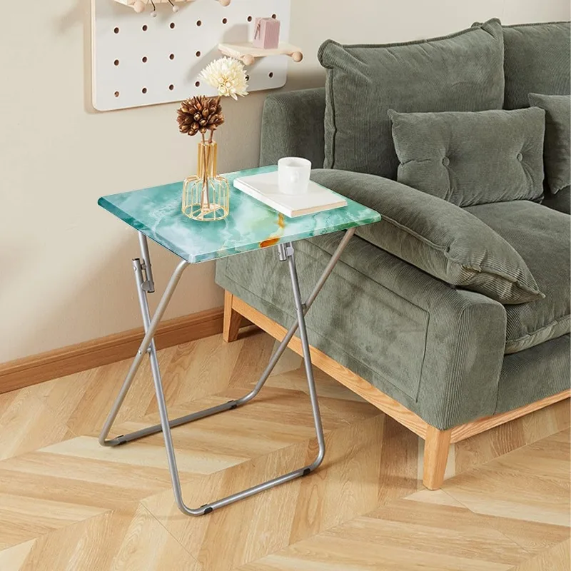 Folding TV Tray Table,TV Dinner Table with Sturdy MDF Top,Eating Trays for Living Room with No Assembly Required, 2PCS