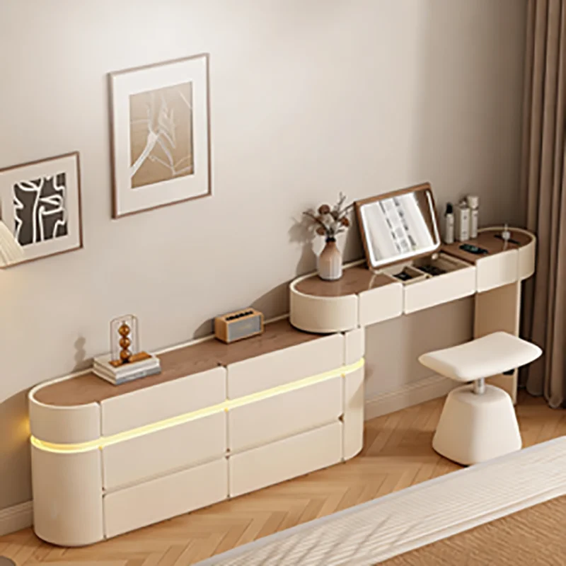 Scrivania da toeletta elegante nordica con design di stoccaggio Meticolosa scrivania da toeletta squisita Mobili classici alla moda Coiffeuse De Chambre